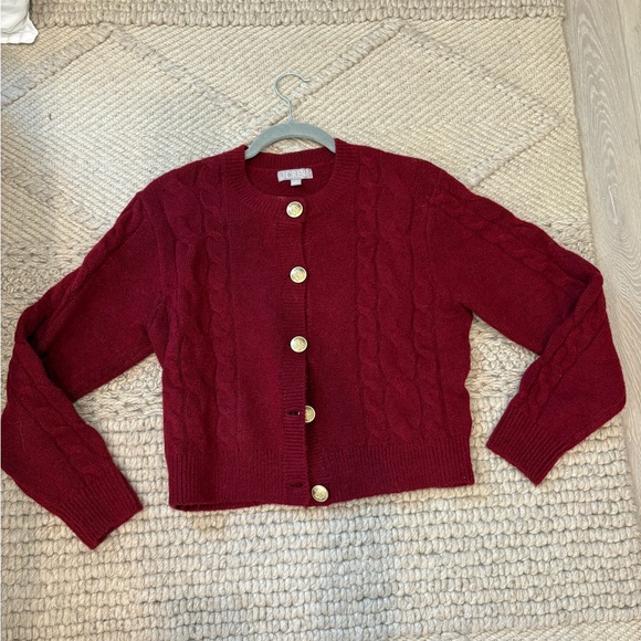 J. Crew Sweaters - J.crew burgundy sweater jacket